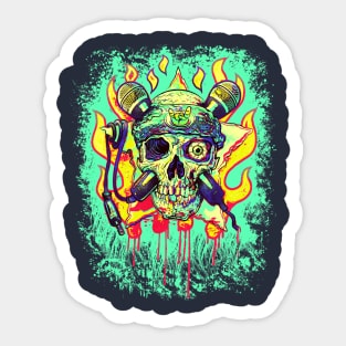 OLD SKOOL Skull ROCK Sticker